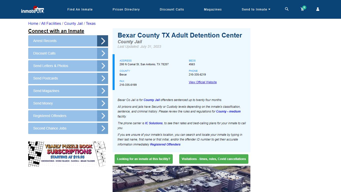 Bexar County TX Adult Detention Center - Inmate Locator - San Antonio, TX